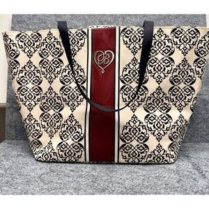 Brighton Pink Black Damask Print My Sweet Valentine Carryall Tote